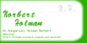 norbert holman business card
